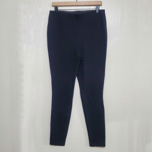 Lands End High Rise Slim Leg Pants Black Career Work Rayon Spandex M/T 10 - 12 - Picture 9 of 11